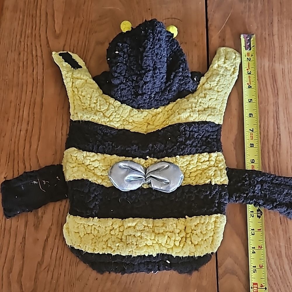 Friends Forever Pet Costume Small Bumble Bee Yellow Black Striped Fleece Winged